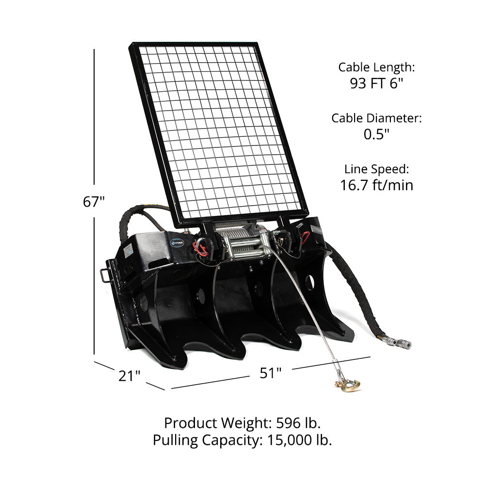 7.5 Ton Skid Steer Logging Winch - view 10