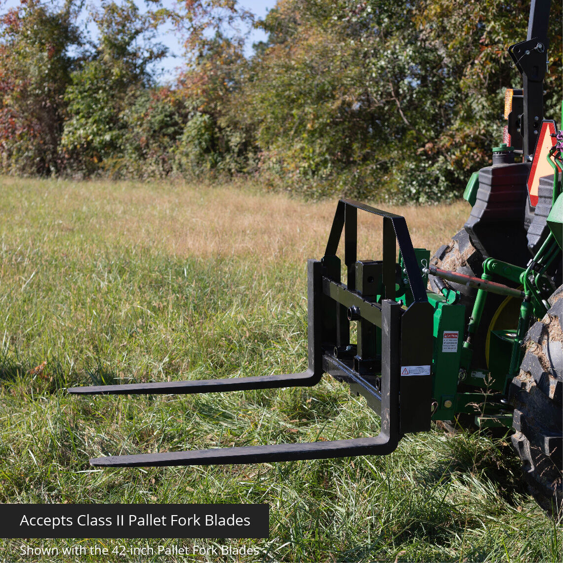 Standard Series 3 Point Pallet Fork Frame Attachment, Fits Cat I & II Tractors | 36"