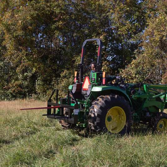 Standard Series 3 Point Hay Frame Attachment Fits Cat I & II Tractors - Hay Bale Spear Length: 32" Main Spear + 17.5" Stabilizers | 32" Main Spear + 17.5" Stabilizers view 2