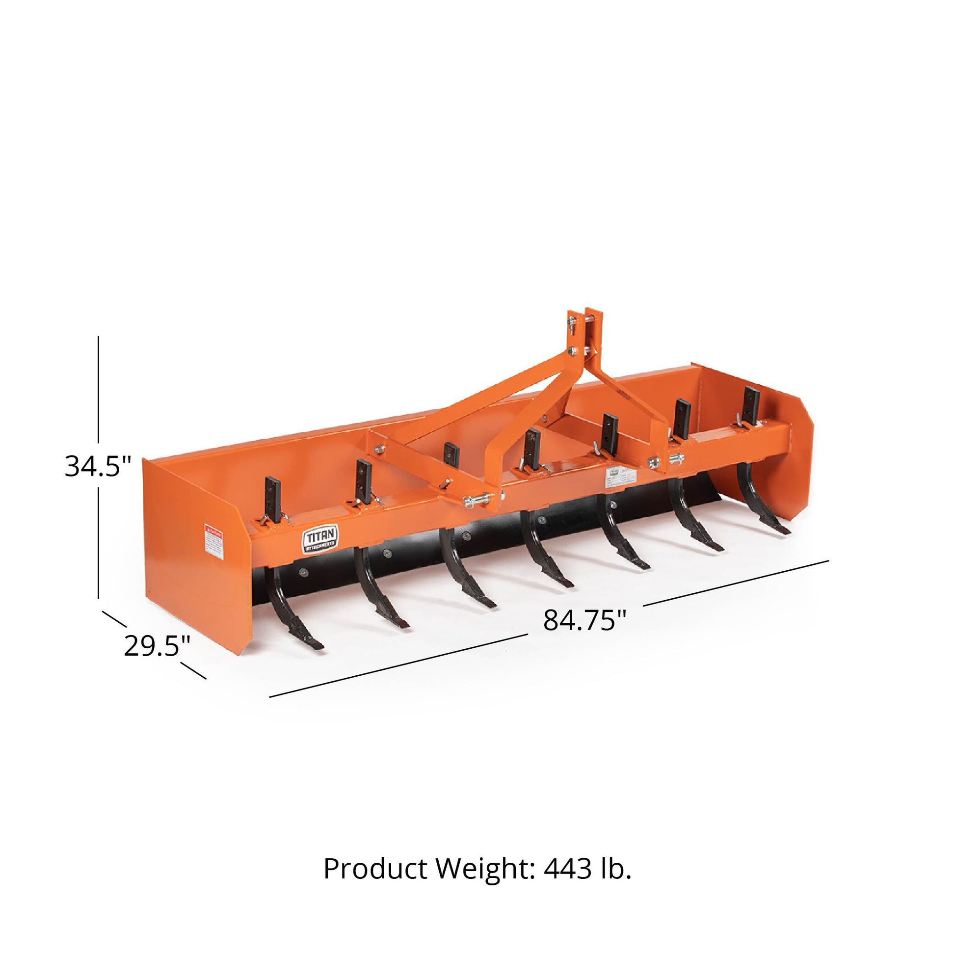 SCRATCH AND DENT - Titan 7' Box Blade Tractor Attachment - FINAL SALE