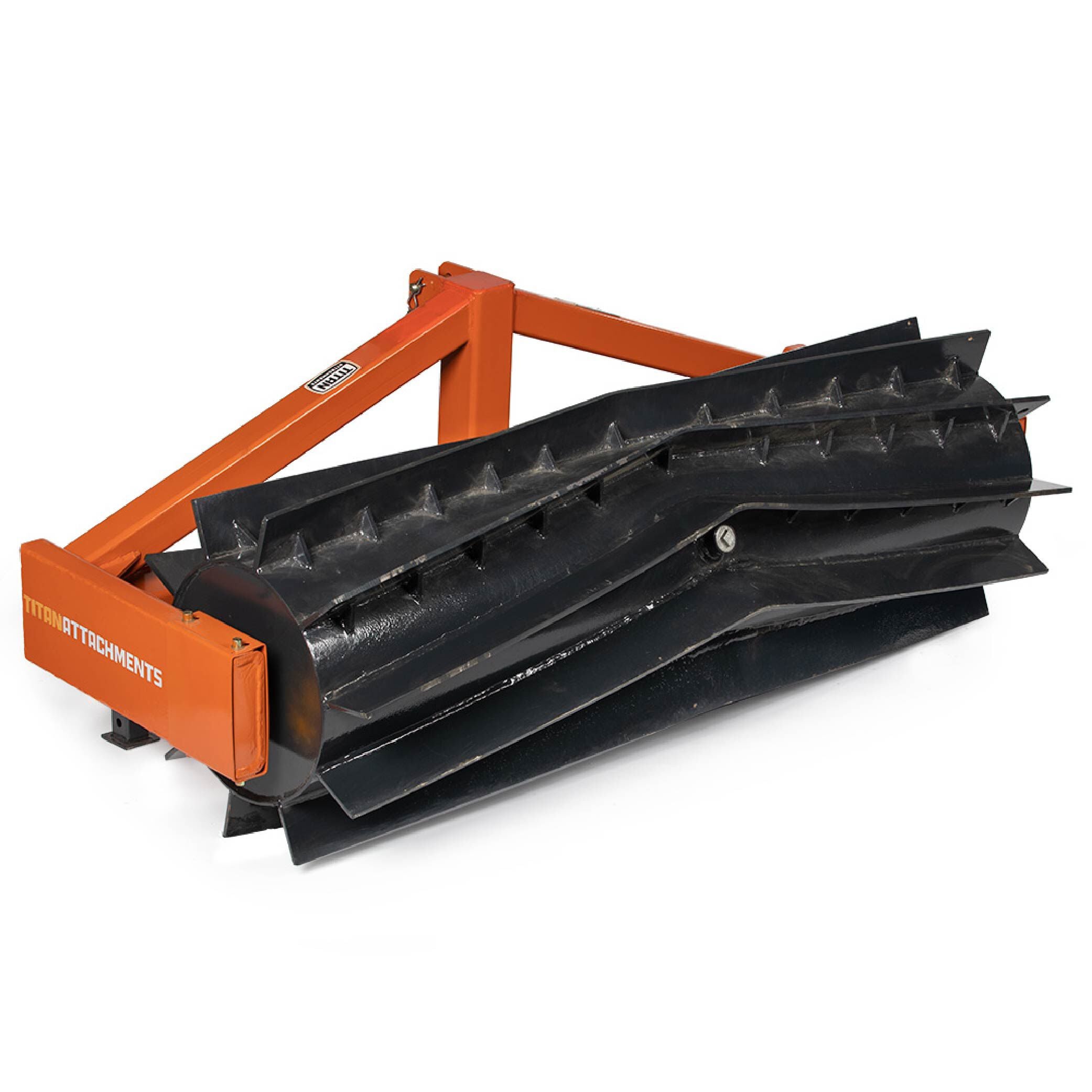3 Point Cover Crop Crimper Roller Fits Category 1 2 Tractors Holds up to 55 Gal of Water 4 Long Curved Chevron Pattern Blades Crimps the Ground to Terminate