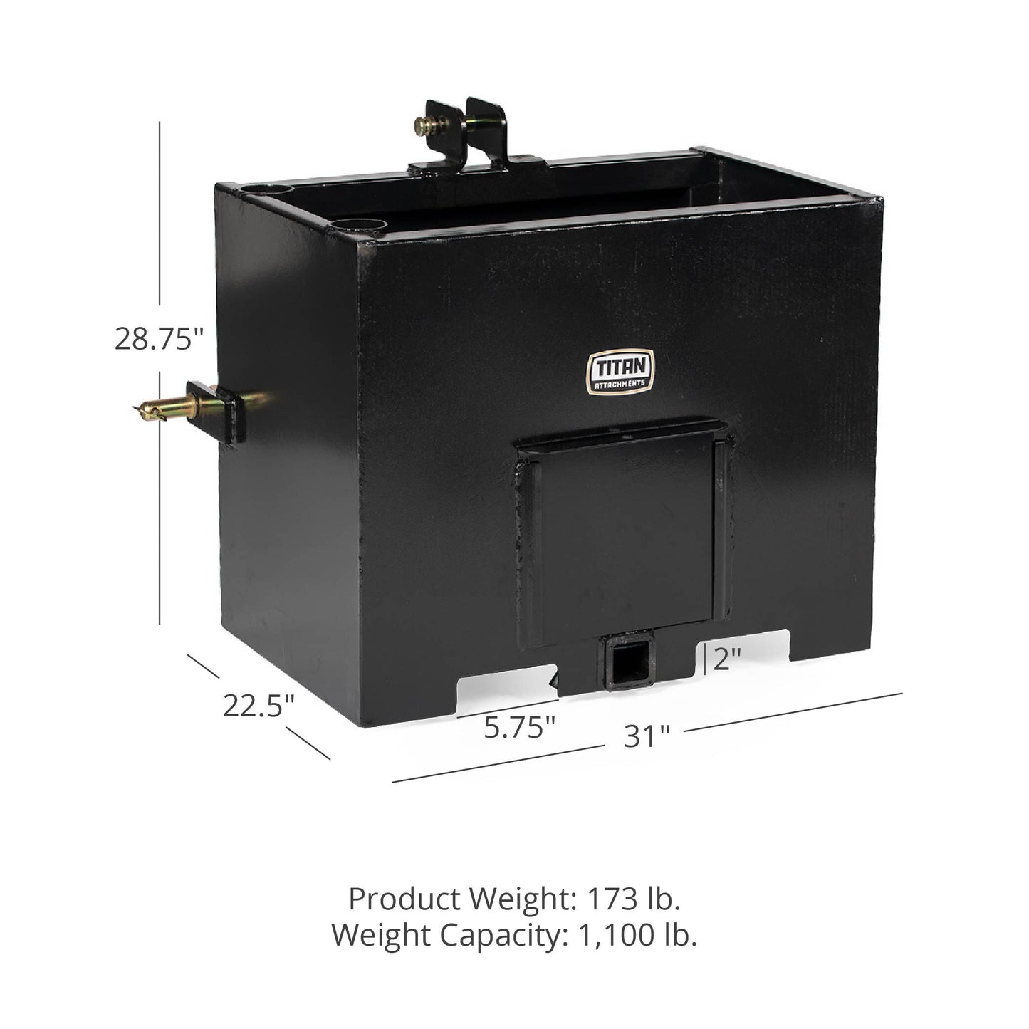 SCRATCH AND DENT - Ballast Box 3 Point Category 2 Tractor Attachment - FINAL SALE - view 2