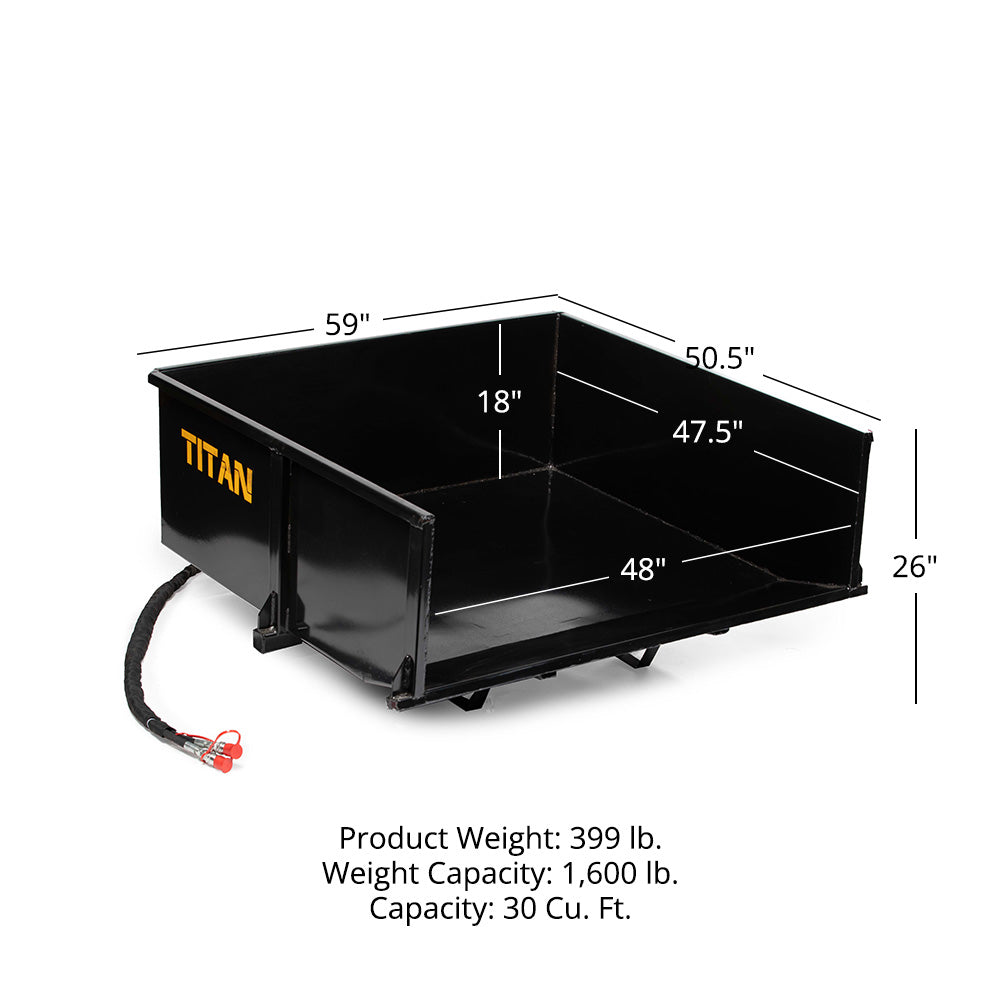 3 Point Quick Hitch Hydraulic Dump Box | 30 cu ft - view 10