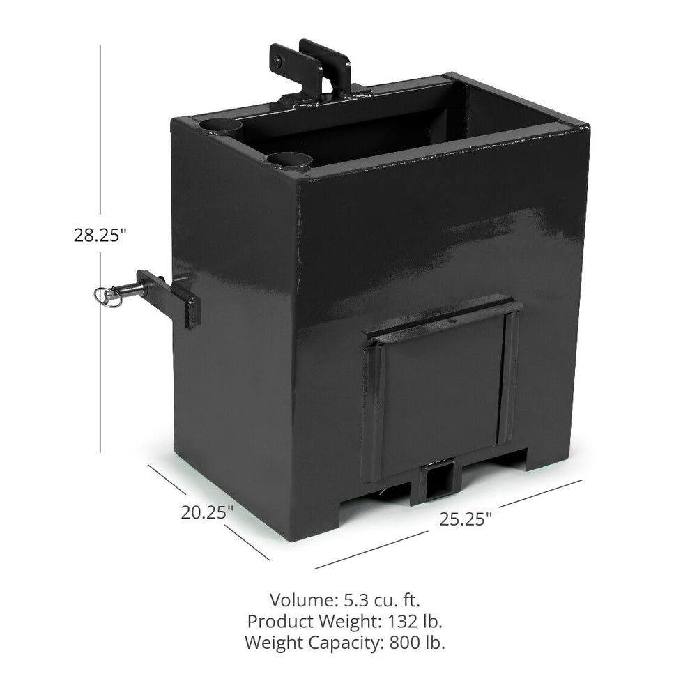 Scratch and Dent, 3 Point Black Ballast Box | Titan Attachments
