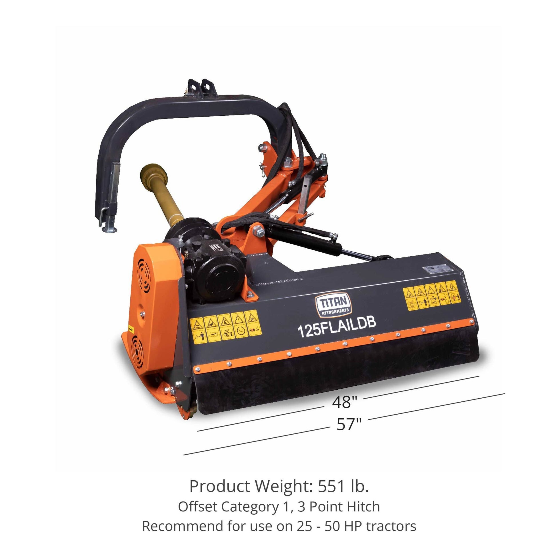 SCRATCH AND DENT - 48-in 3-Point Offset Flail Ditch Bank Mower - FINAL SALE