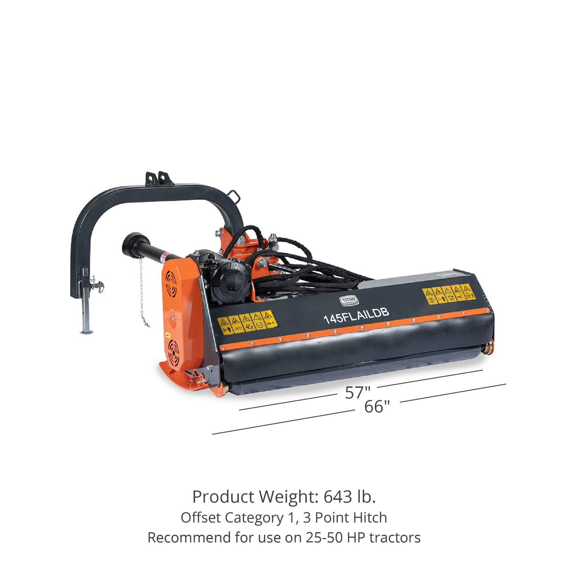 SCRATCH AND DENT - 57" 3-Point Offset Flail Ditch Bank Mower - FINAL SALE