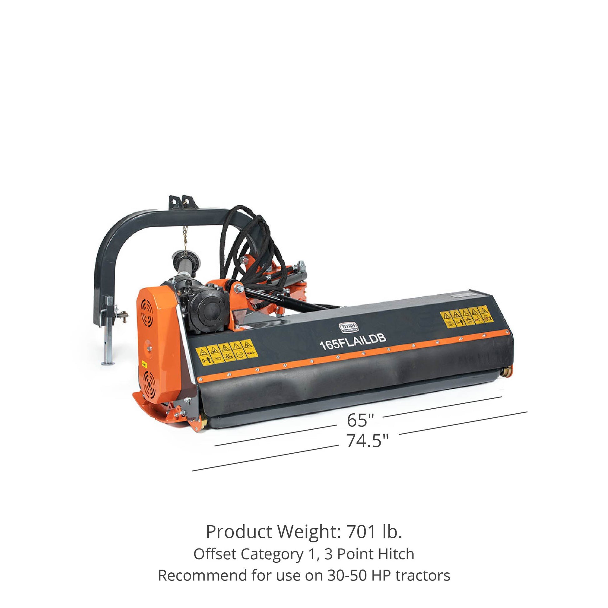 SCRATCH AND DENT - 65" 3-Point Offset Flail Ditch Bank Mower - FINAL SALE