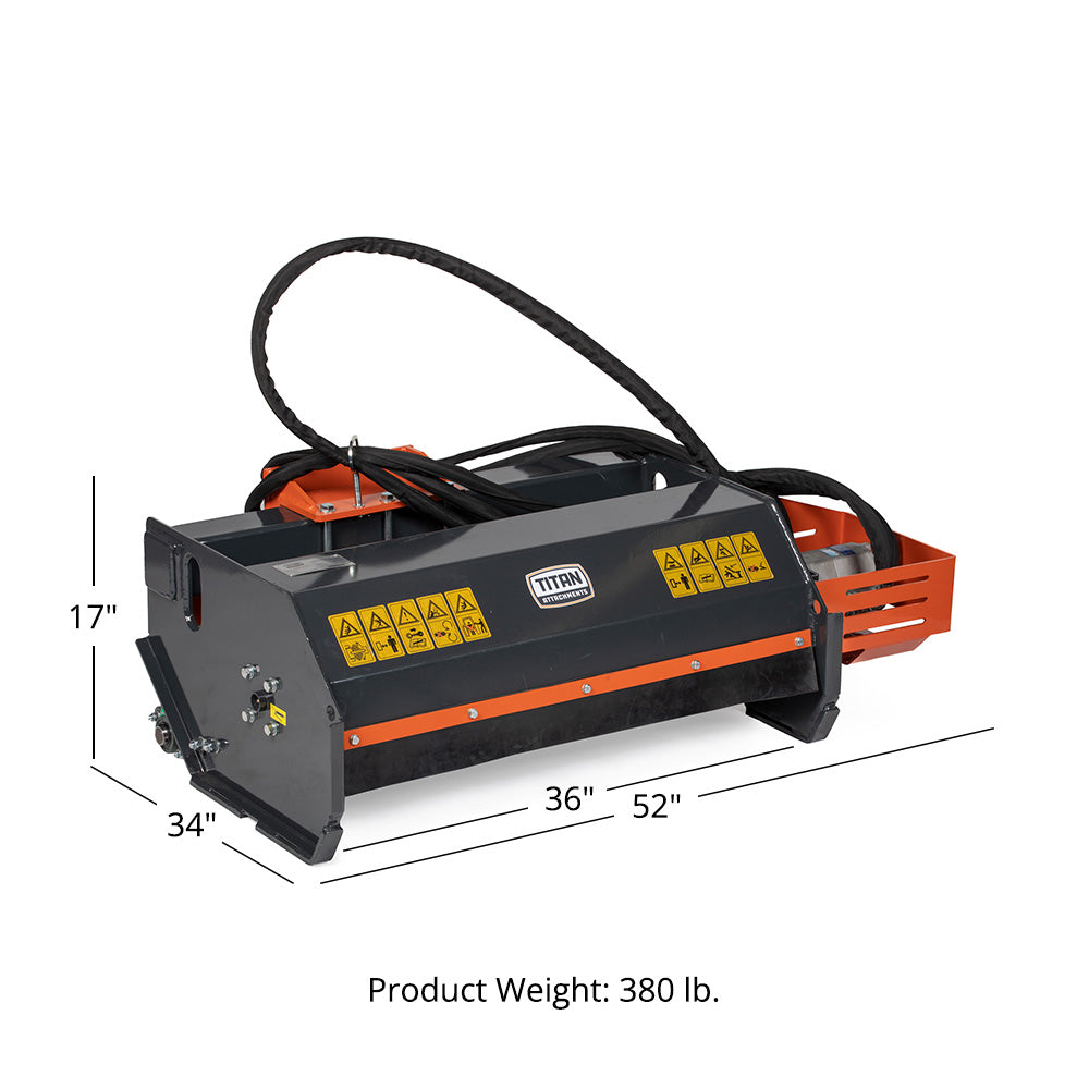 Mini Skid Steer Hydraulic Flail Mower - Mulch up to 3
