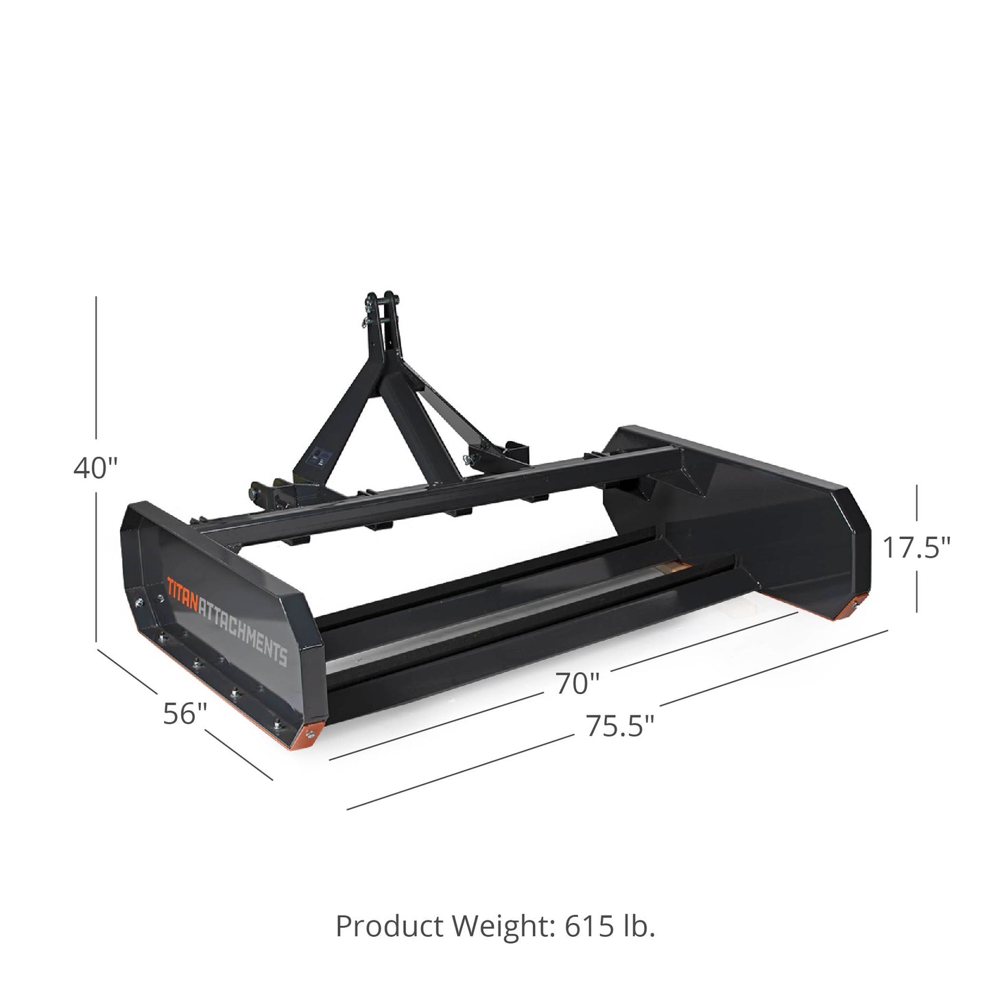 Land Leveler and Grader - Rake Length: 6' - Optional Shank Attachments: No Shanks | 6' / No Shanks - view 20