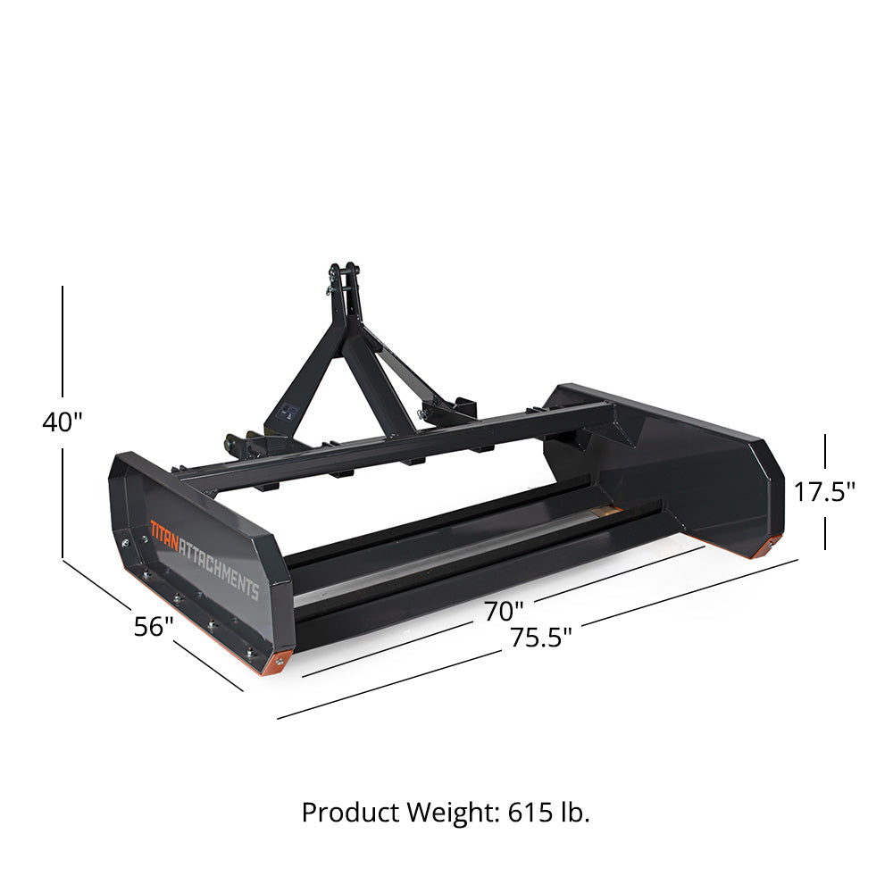 3 Point Land Leveler and Grader | 6' / No Shanks