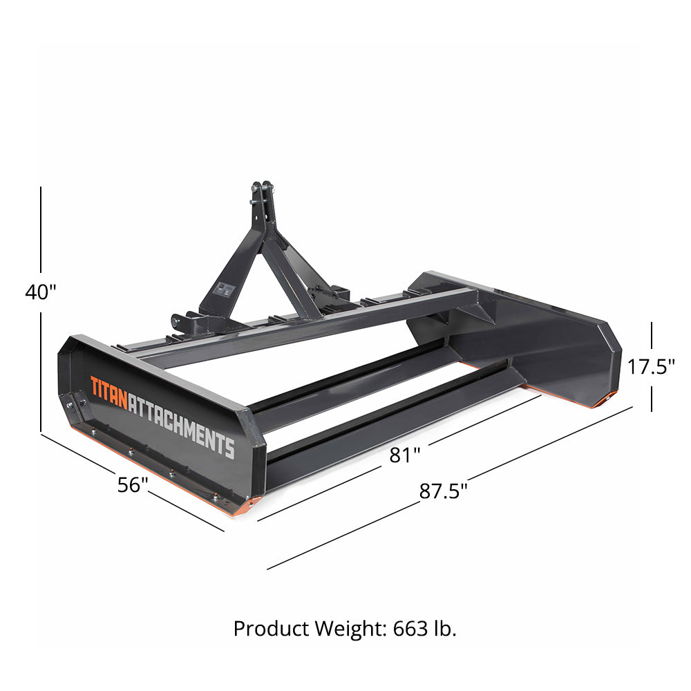 3 Point Land Leveler and Grader | 7' / No Shanks