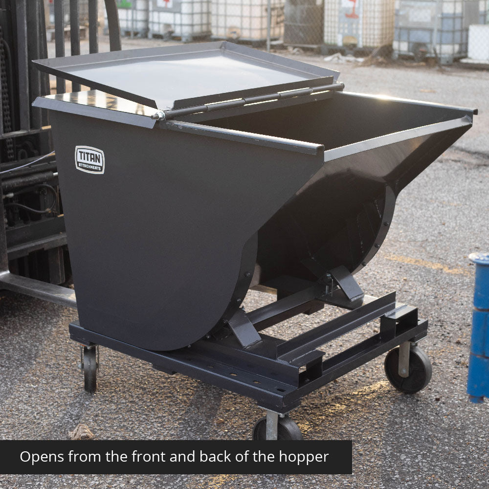 Scratch and Dent, Steel Lid for 1 Cu. YD Self-Dumping Hopper