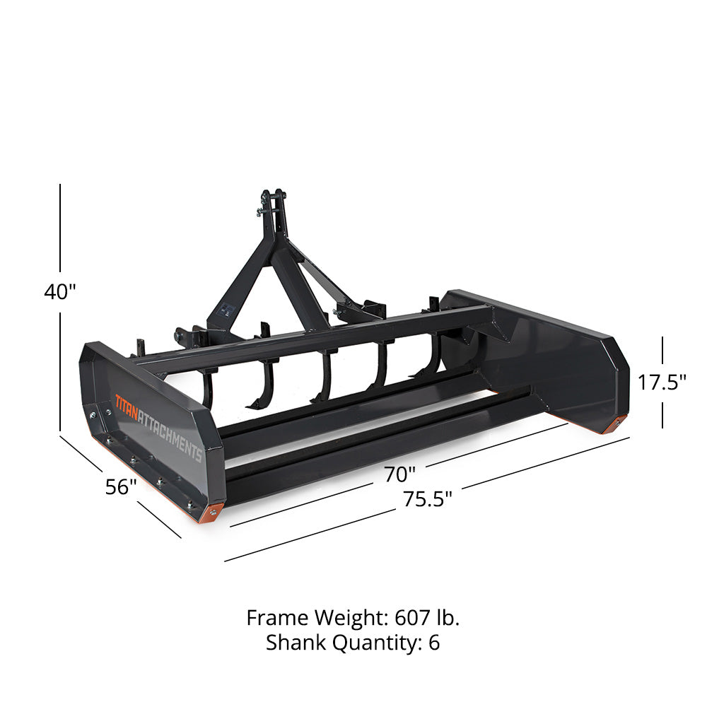 3 Point Land Leveler and Grader | 6' / Leveler + Shanks