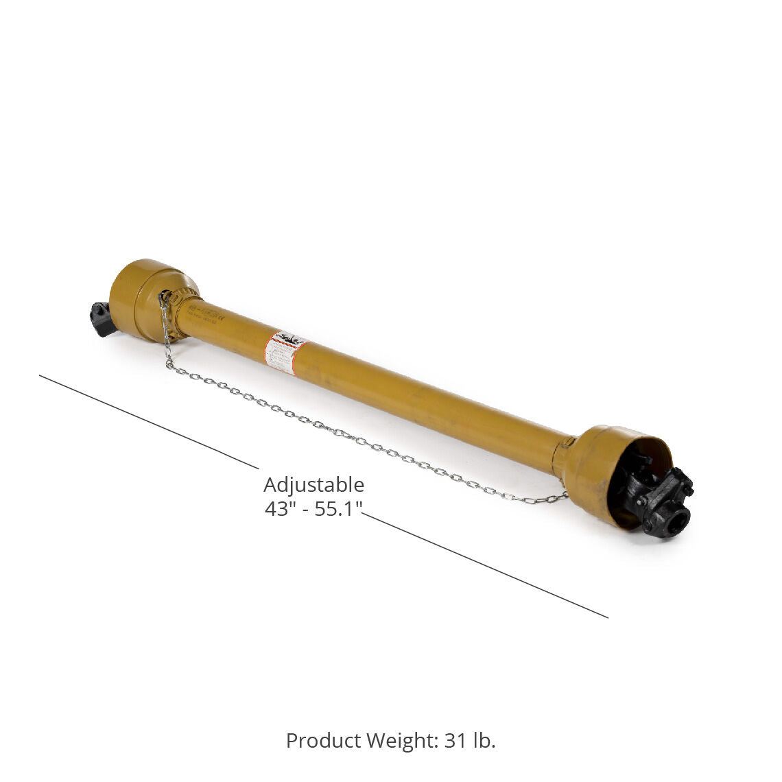 SCRATCH AND DENT - 55" PTO Shaft with Shear Bolt - FINAL SALE