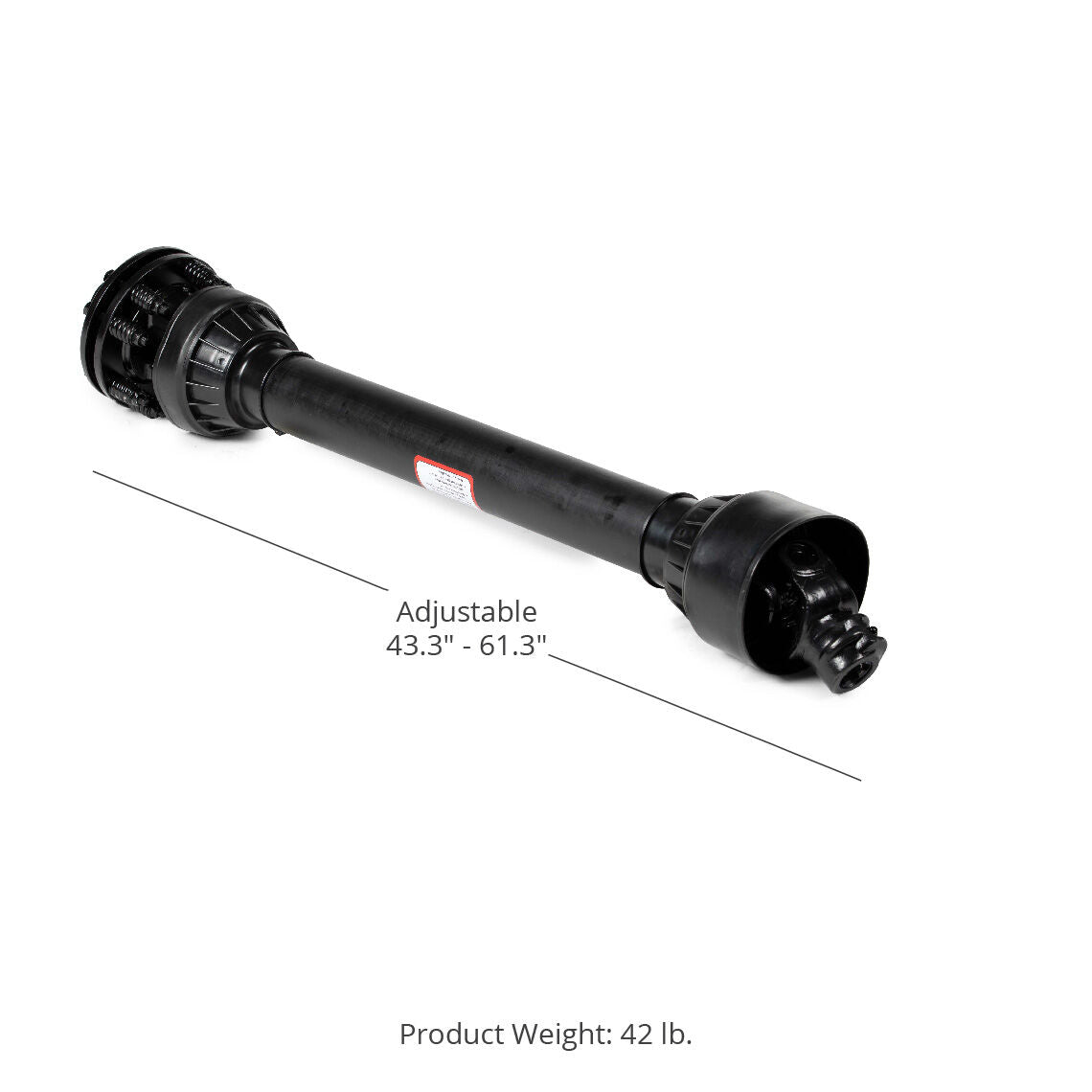 HD Collapsed Length Slip Clutch PTO Shaft - 1-3/8-In. x 6