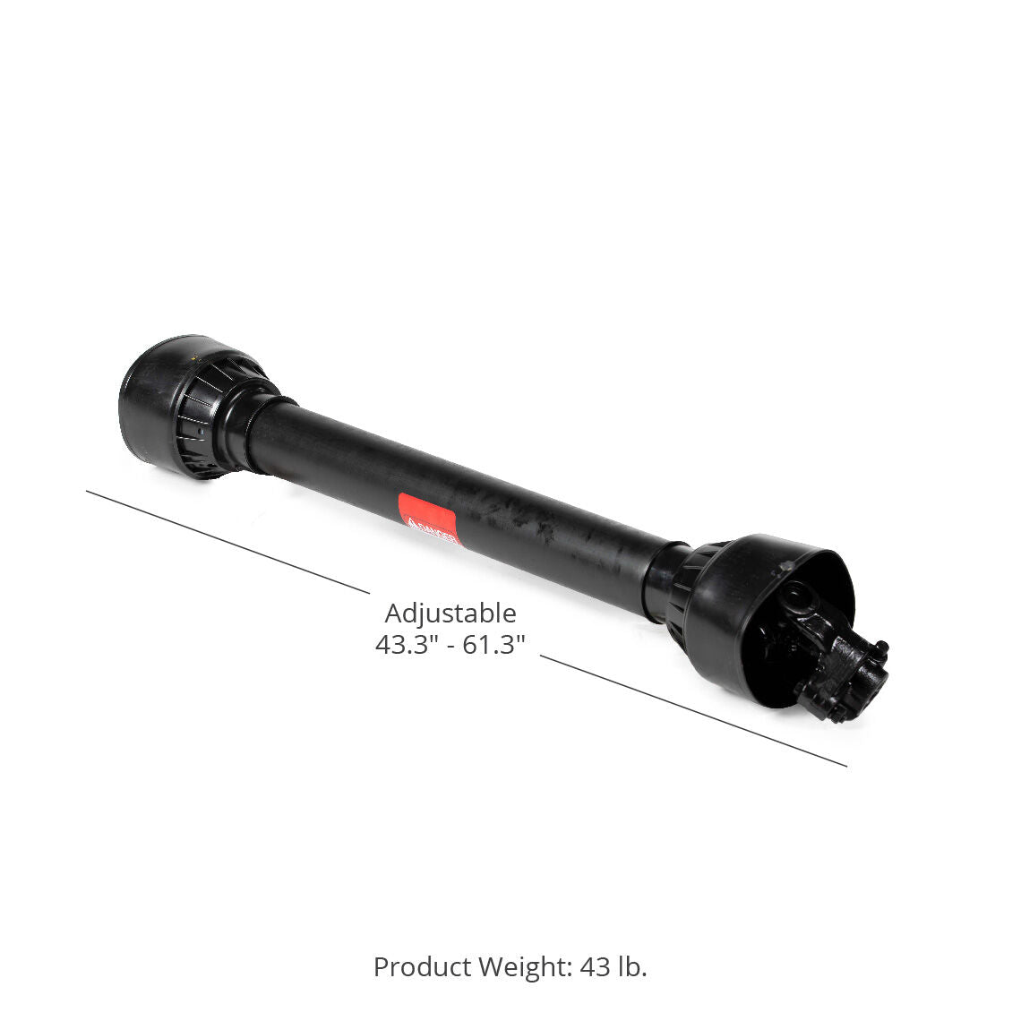 HD Collapsed Length PTO Shaft - Shear Bolt Included - 1-3/8