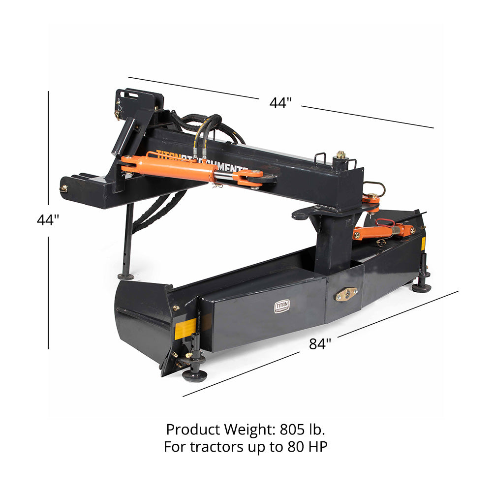 3 Point Hydraulic Rear Blade, Fits Cat 1 and 2 | 84" / No