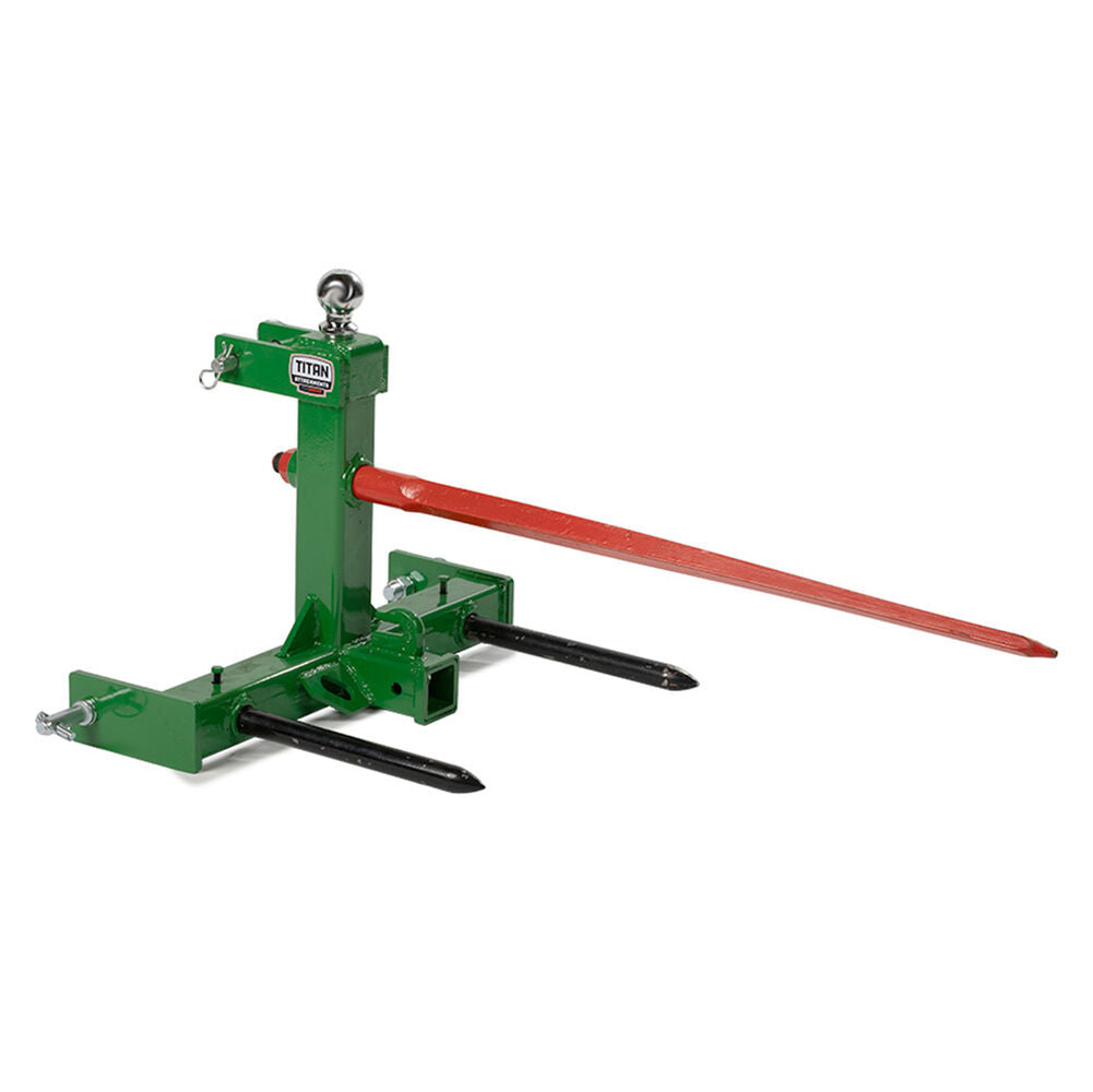 Standard Series 3 Point Gooseneck Trailer Hitch and Hay Bale Attachment | Green / Frame + 32" Spear - view 61