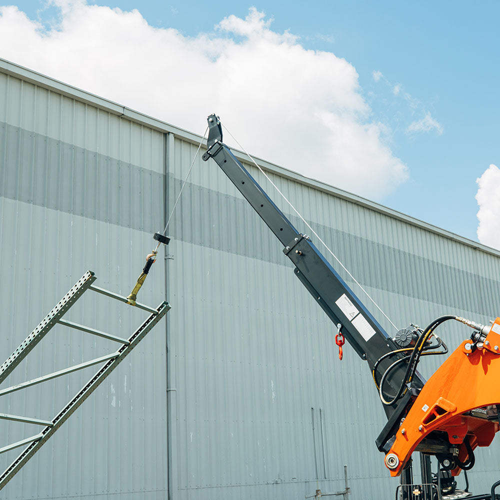 Scratch and Dent, Adjustable Skid Steer Jib Crane with Hydraulic