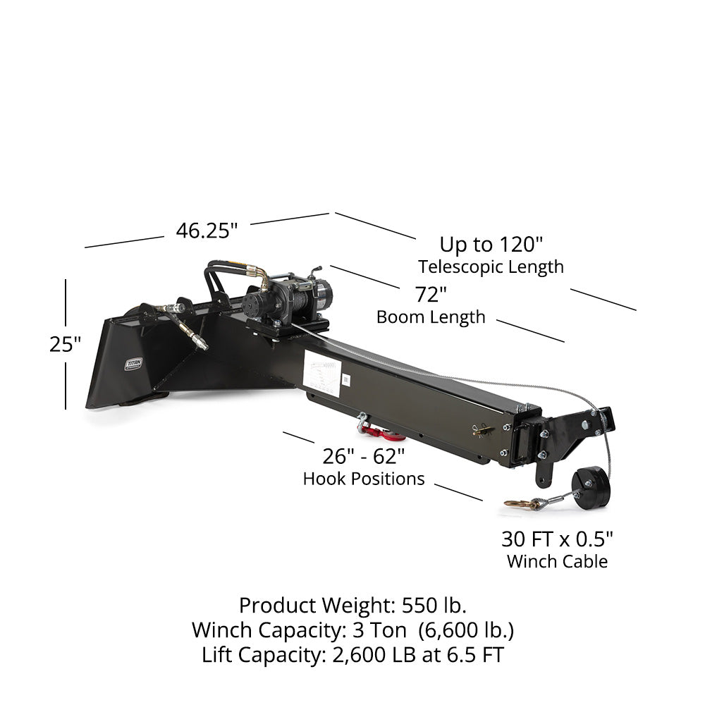 Adjustable Skid Steer Crane Jib | Jib with Winch - view 21