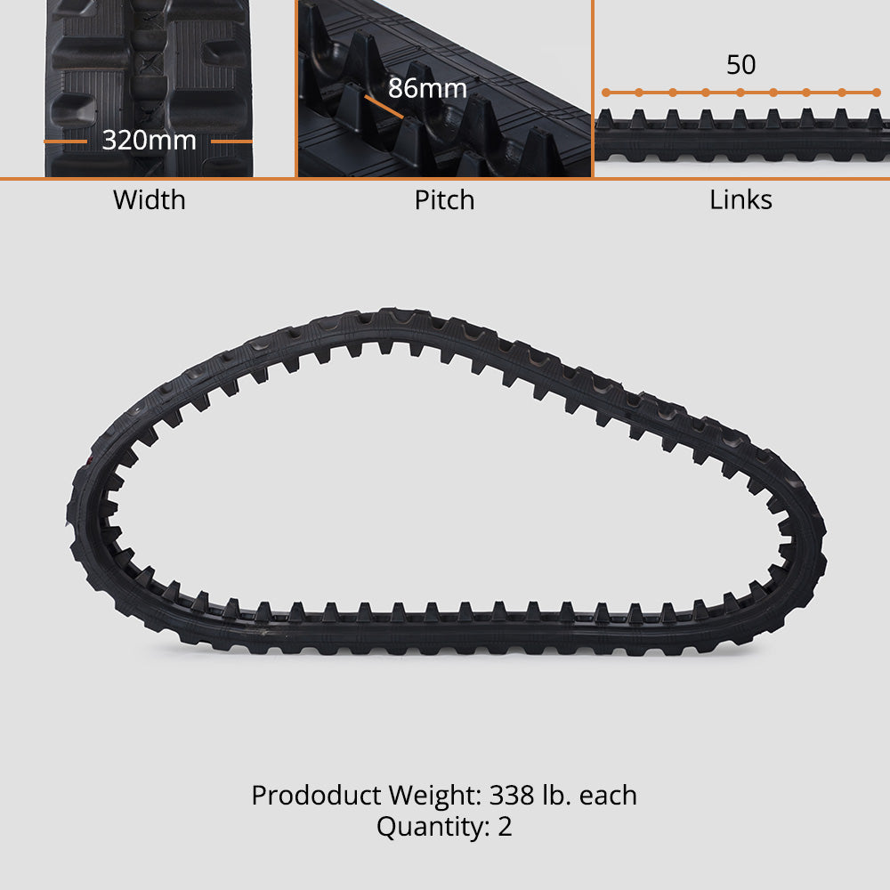 Track Loader Rubber Tracks | 320x86x50 - view 6