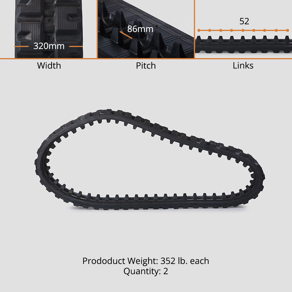 Track Loader Rubber Tracks | 320x86x52 - view 12