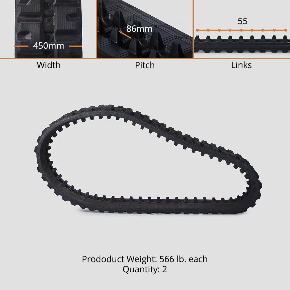 Track Loader Rubber Tracks | 450x86x55