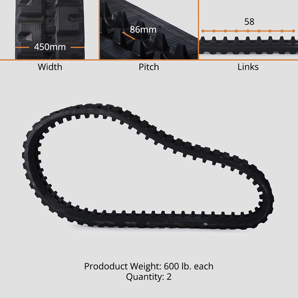 Track Loader Rubber Tracks | 450x86x58 - view 54