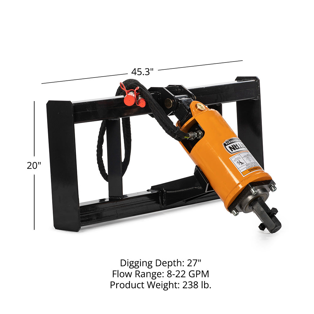 Skid Steer Hydraulic Auger Attachment | Frame Only