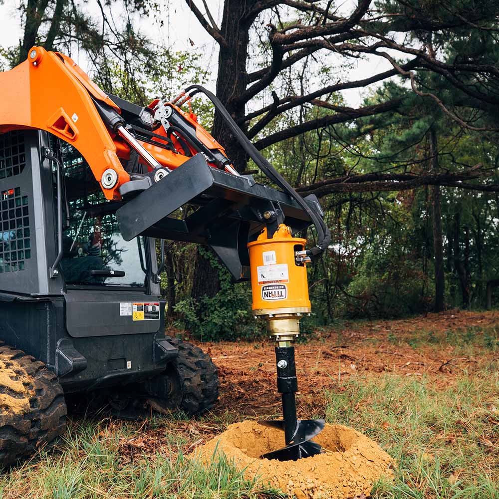 Skid Steer Hydraulic Auger Attachment | Frame + 18" Auger
