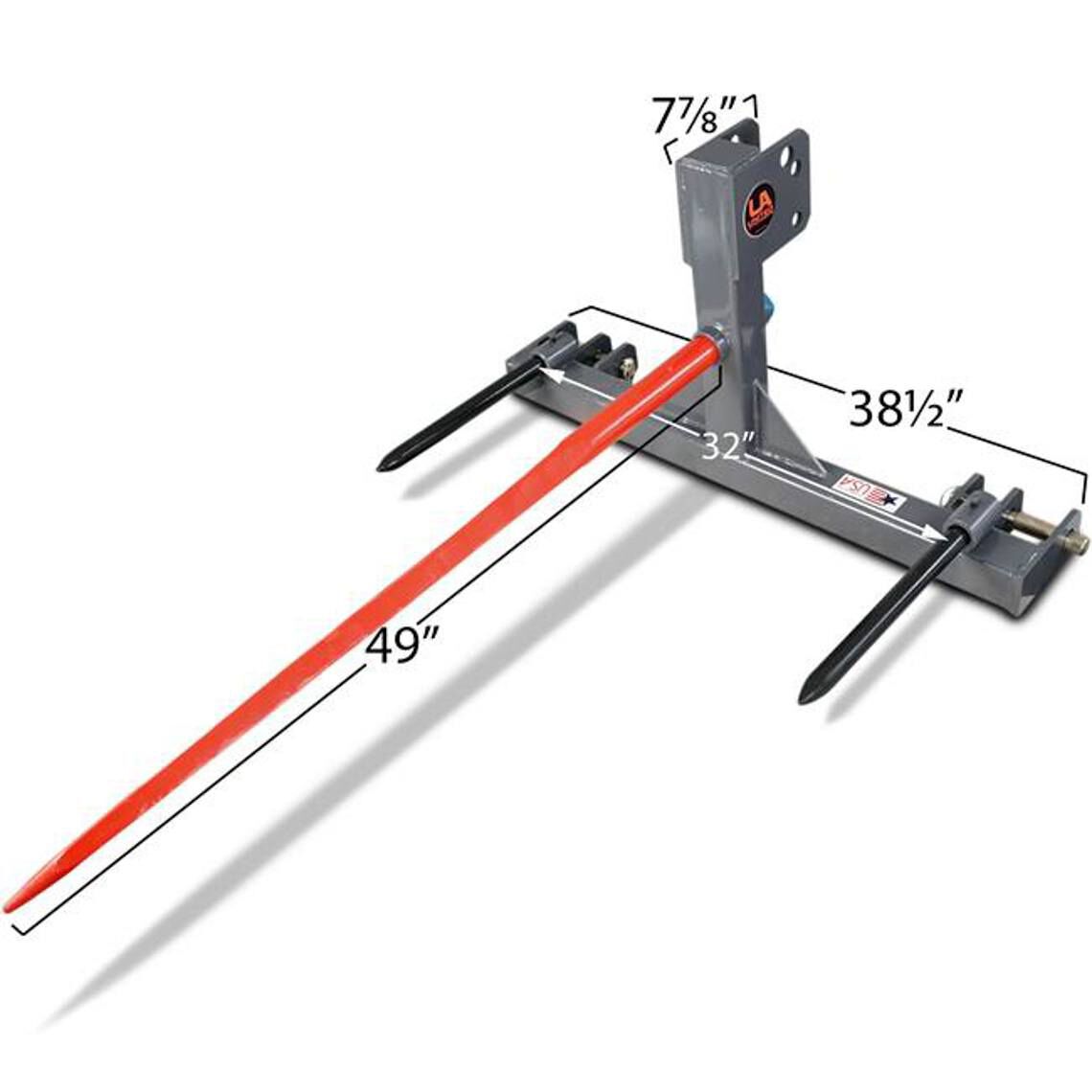 SCRATCH AND DENT - 3 Point HD Hay Bale Spear Tractor Drawbar Attachment for Cat 1 & 2 - FRAME ONLY - FINAL SALE