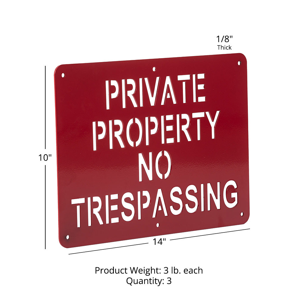 Private Property - No Trespassing Sign | 3 Pack