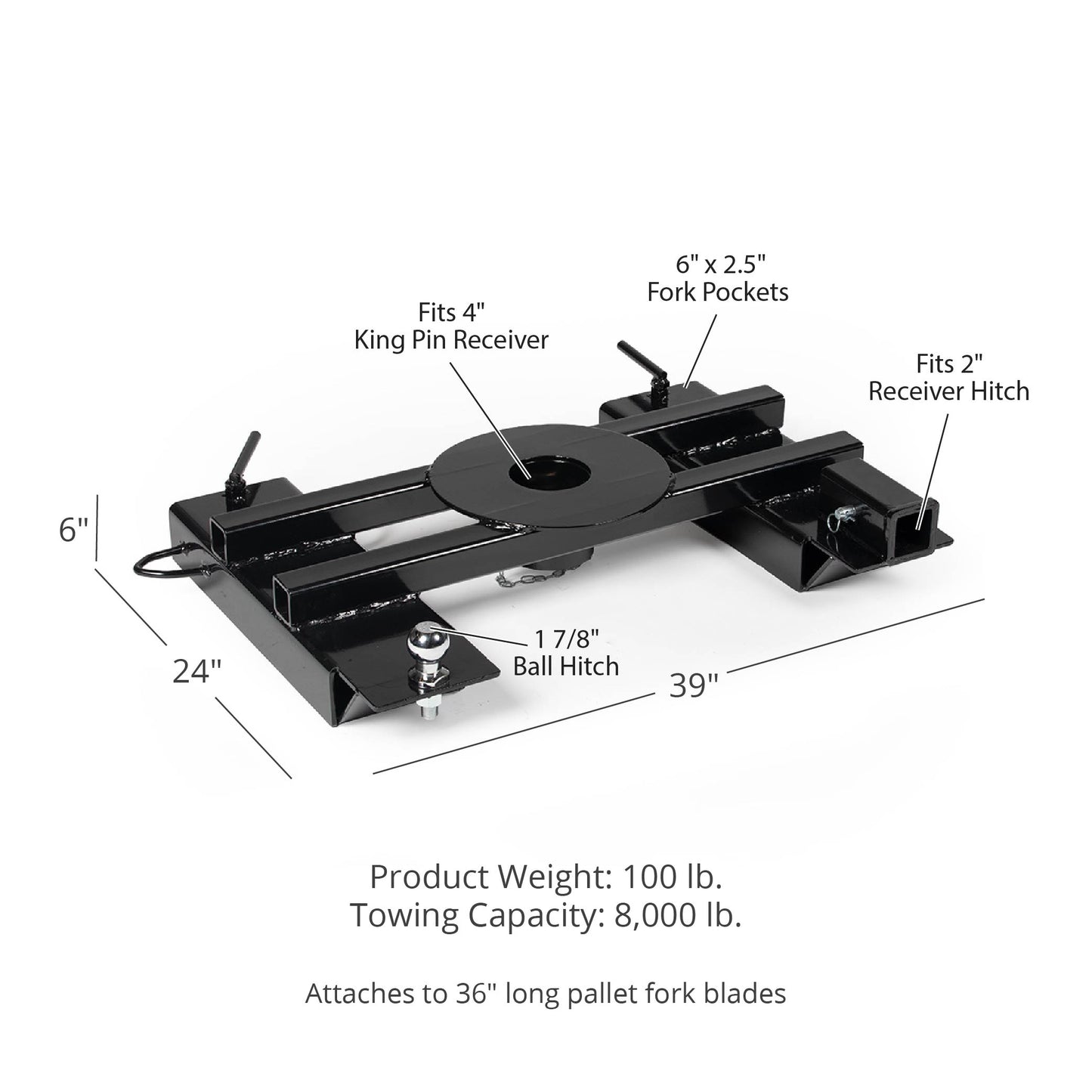 3-In-1 Forklift Mounted Hitch - view 9