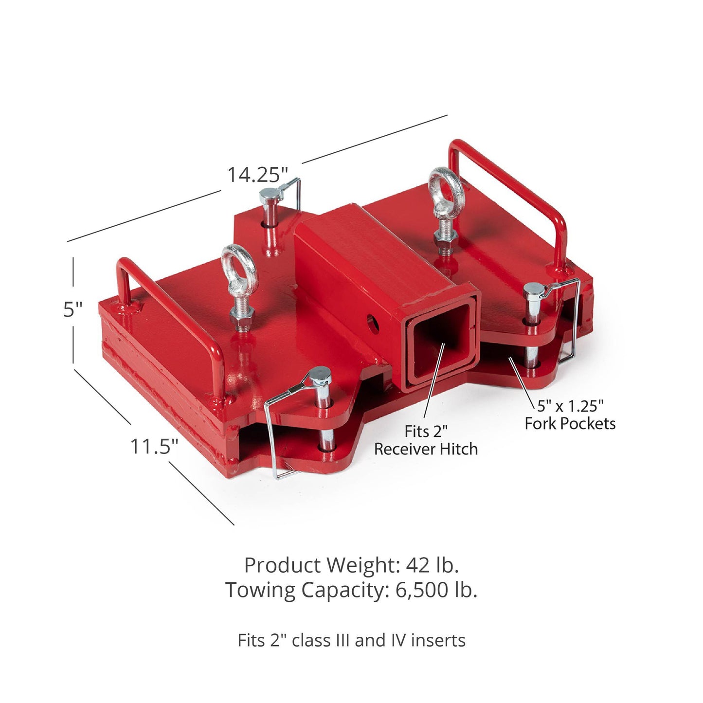 2" Dual Forklift Hitch Receiver Adapter - view 7