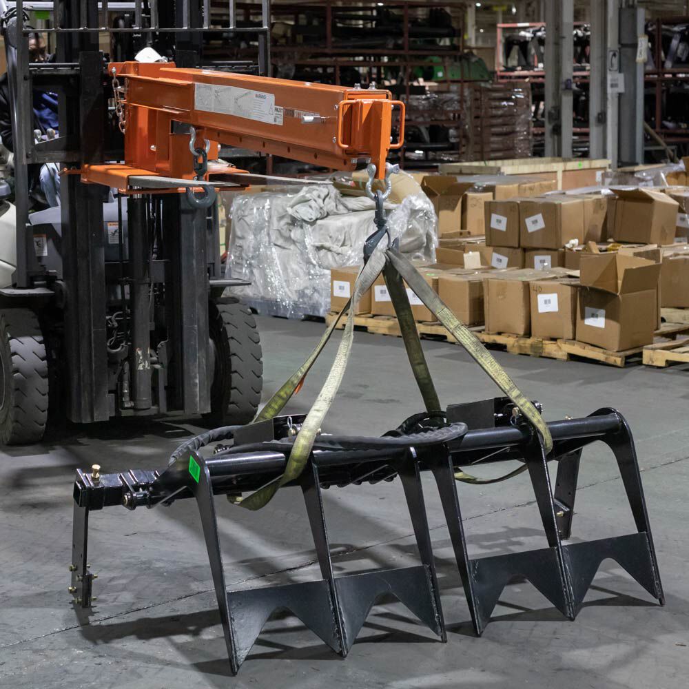 Fork Mounted Adjustable Hoist Pivoting Jib Boom Crane 6000 LB Lift Capacity