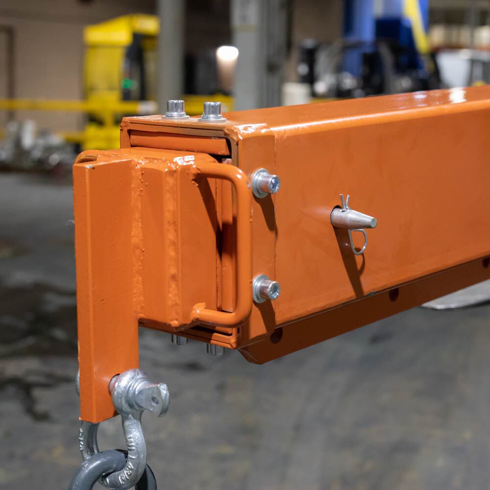 Fork Mounted Adjustable Hoist Pivoting Jib Boom Crane 6000 LB Lift Capacity