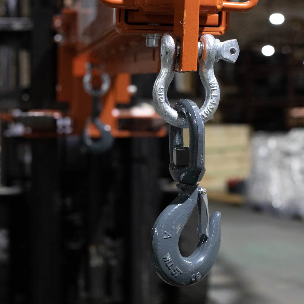 Fork Mounted Adjustable Hoist Pivoting Jib Boom Crane 6000 LB Lift Capacity