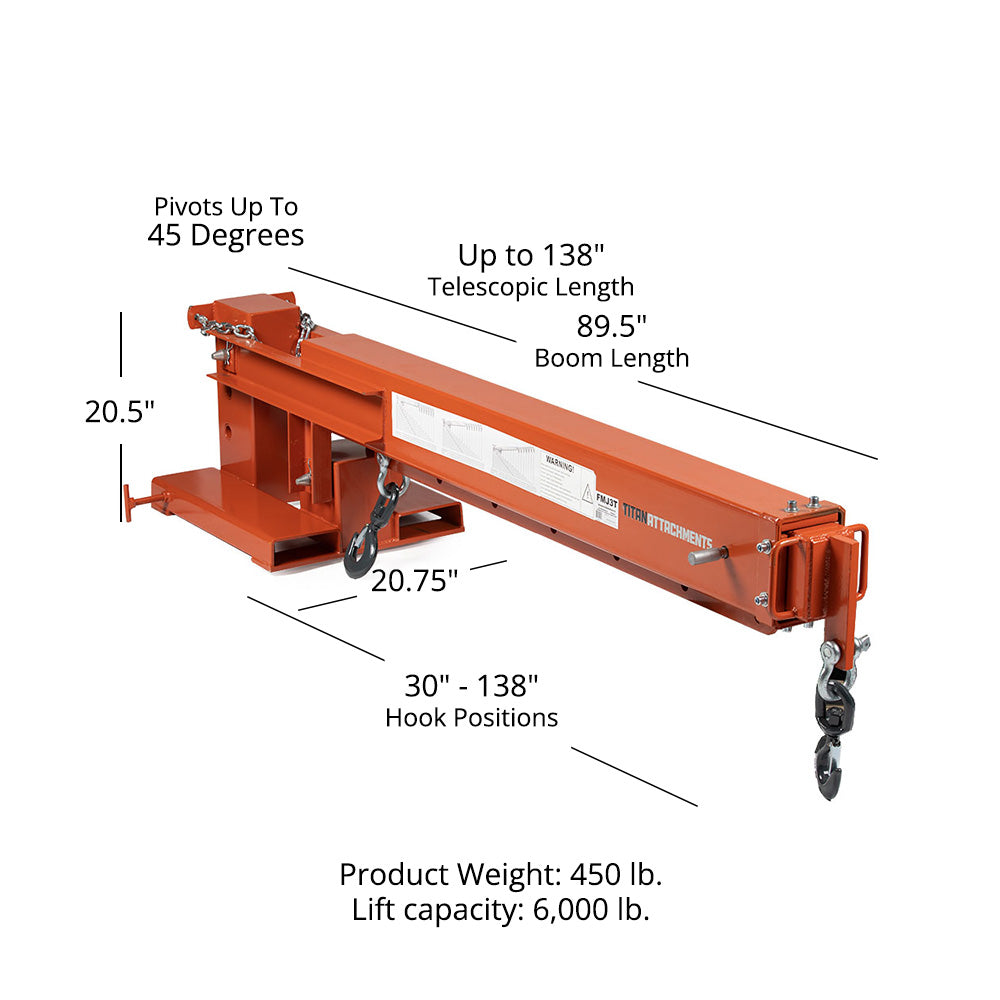 Fork-Mounted Adjustable Hoist Pivoting Jib Boom Crane - view 10