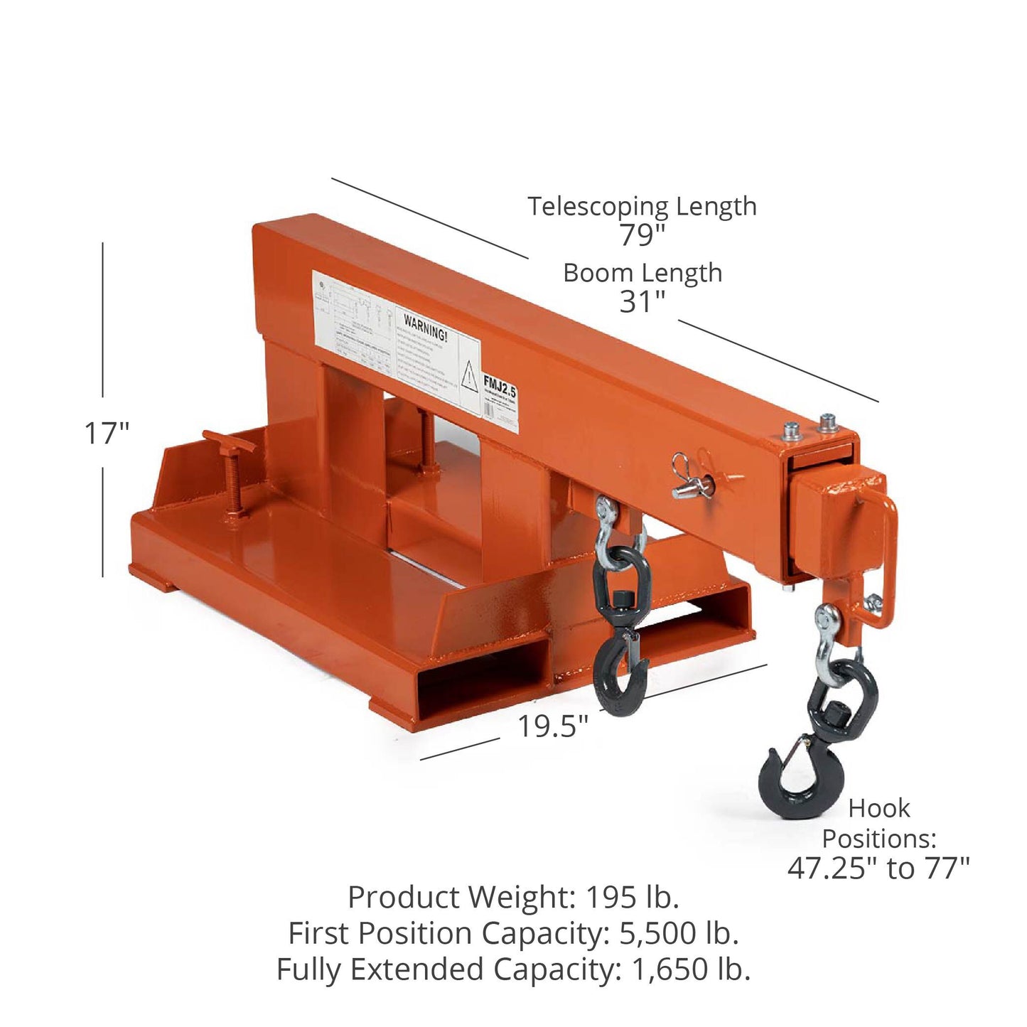 Fork Mounted Telescoping Crane Jib - view 9