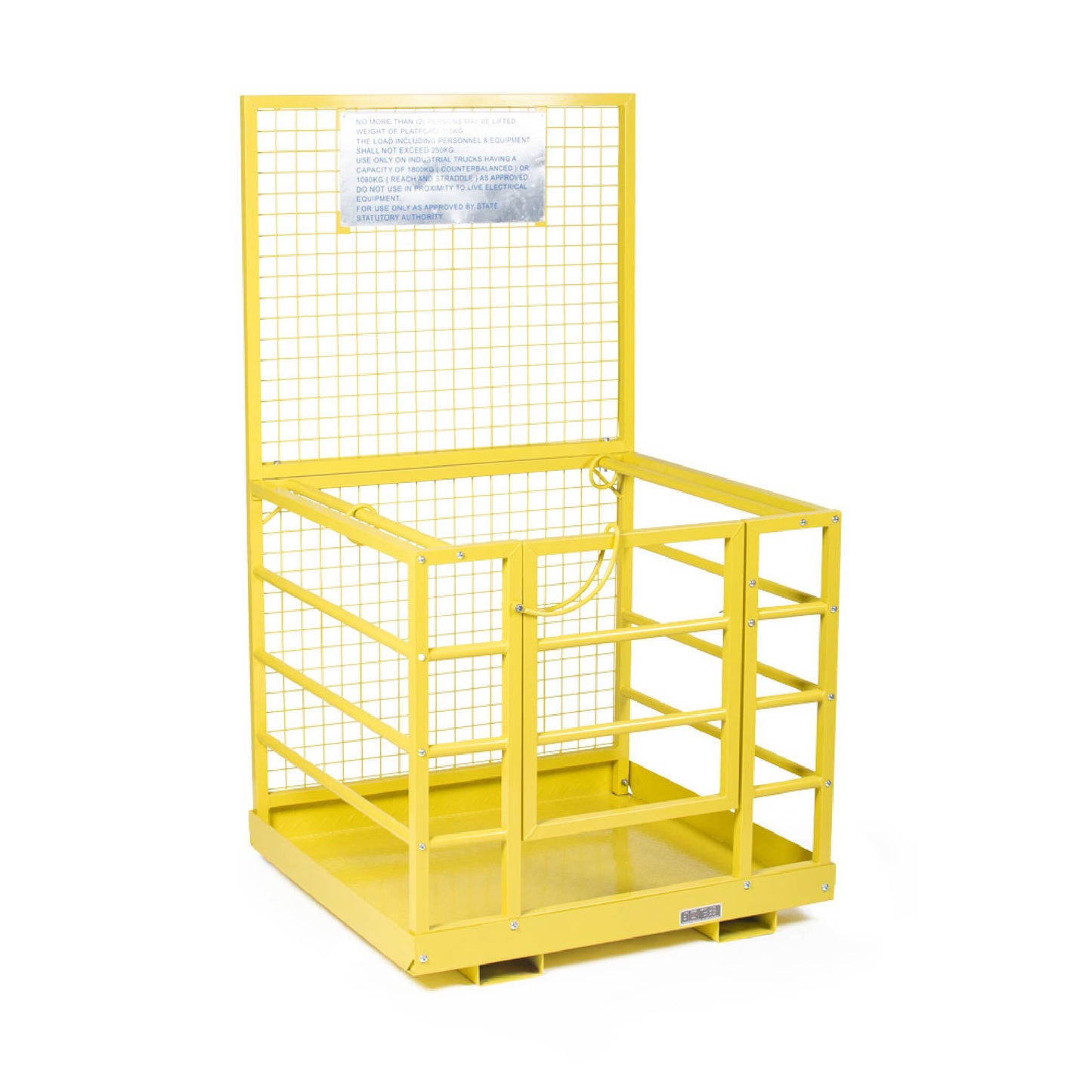 SCRATCH AND DENT - 2 Person Forklift Platform Safety Cage Yellow 45" x 43" - FINAL SALE - view 1