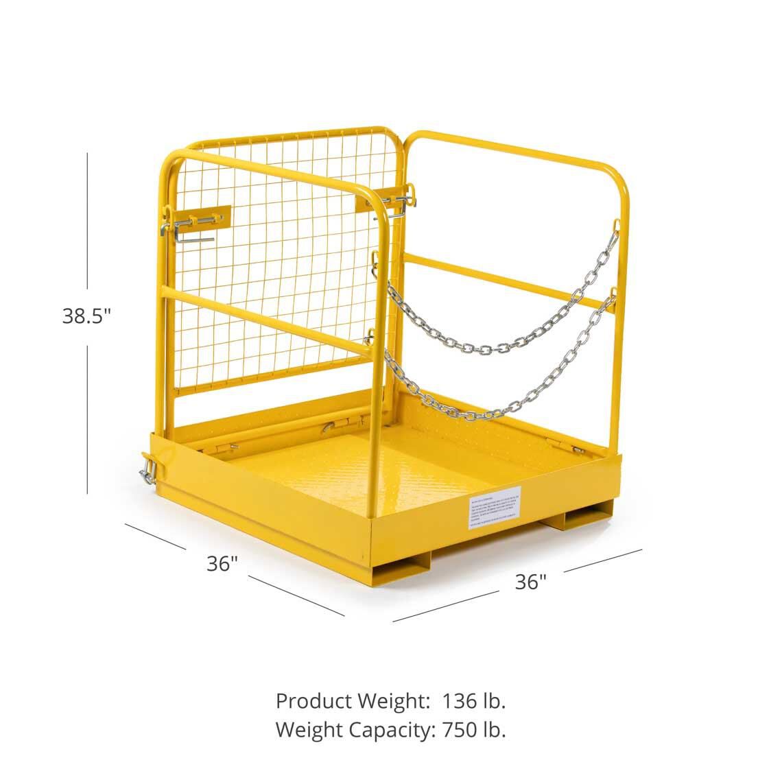 SCRATCH AND DENT - 2 Person Pallet Forklift Platform Safety Cage 36"x36" - FINAL SALE - view 2