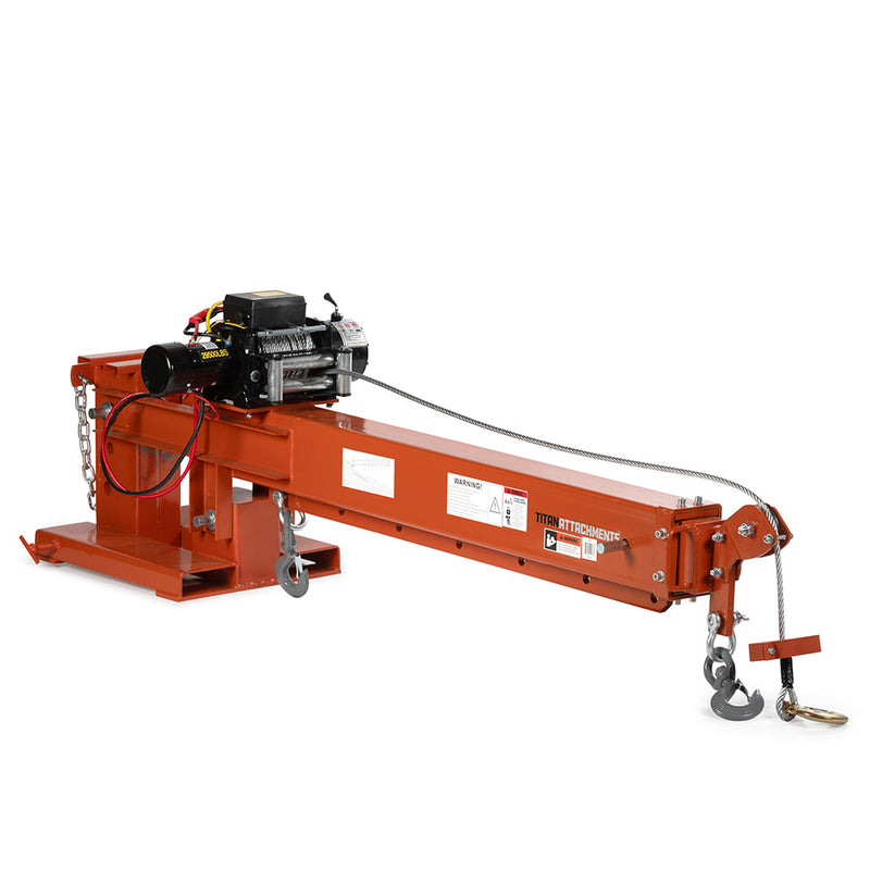 Fork-Mounted Adjustable Hoist Pivoting Jib Boom Crane | Jib with Winch