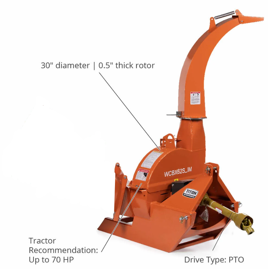 SCRATCH AND DENT - 3 Point Wood Chipper Attachment For Tractors Up To 70HP - FINAL SALE - view 3