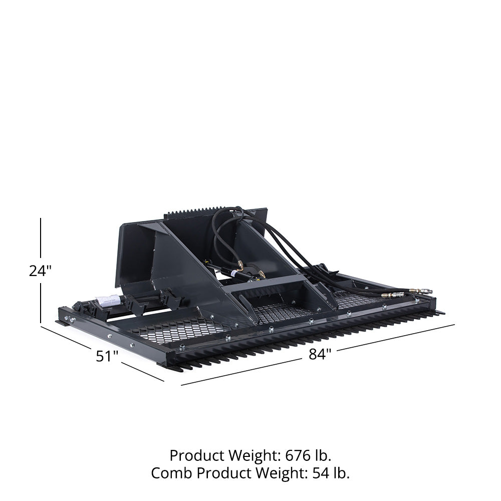 Skid Steer Land Plane with Hydraulic Shanks | 84" / Yes