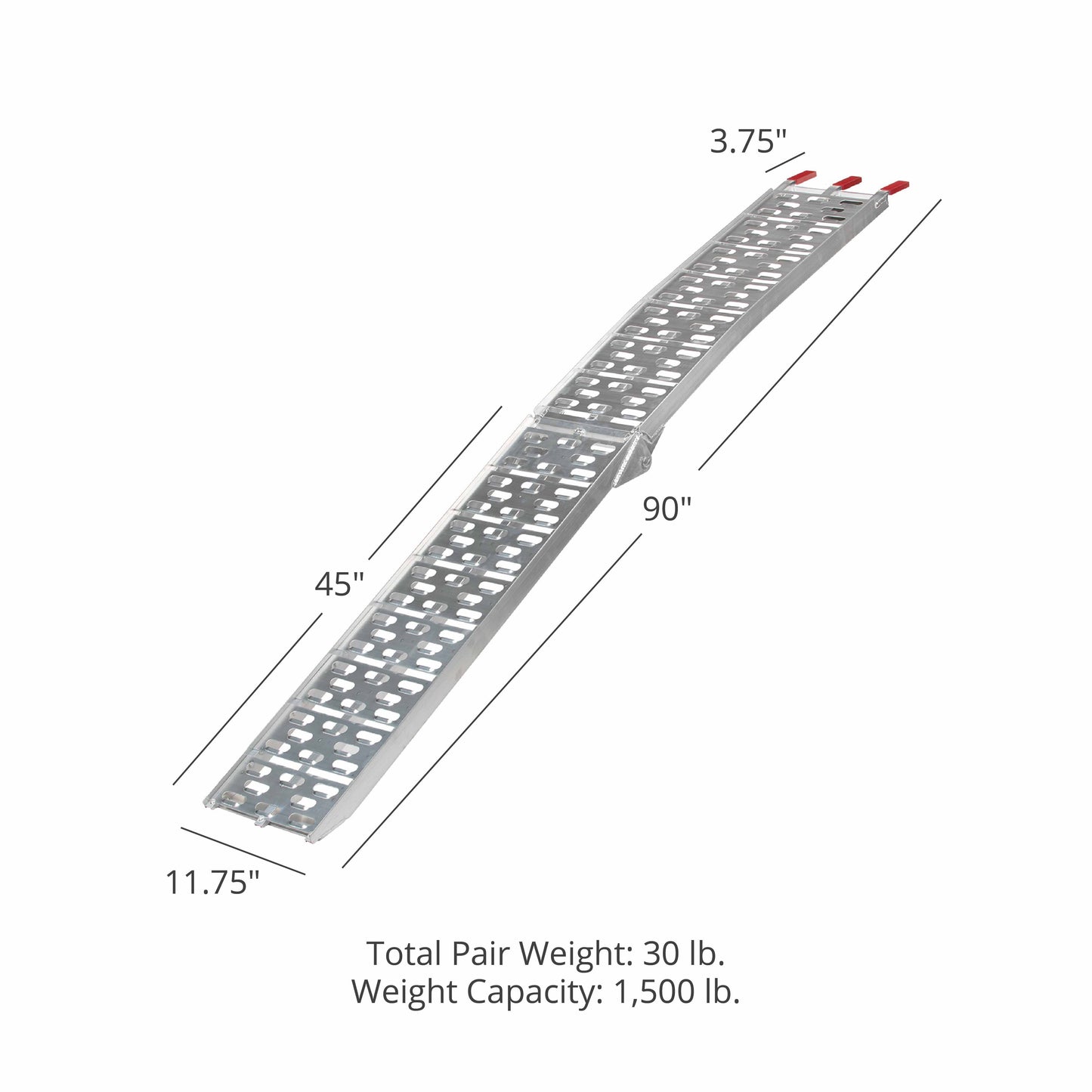 Scratch and Dent - 7.5 FT Aluminum Plate Top Ramp 2 PK 1,500 LB Capacity - FINAL SALE - view 2