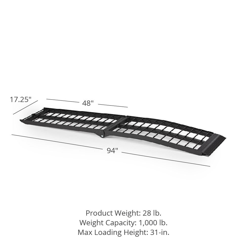 SCRATCH AND DENT - 8 FT Aluminum Arched Motorcycle Ramp - FINAL SALE - view 2