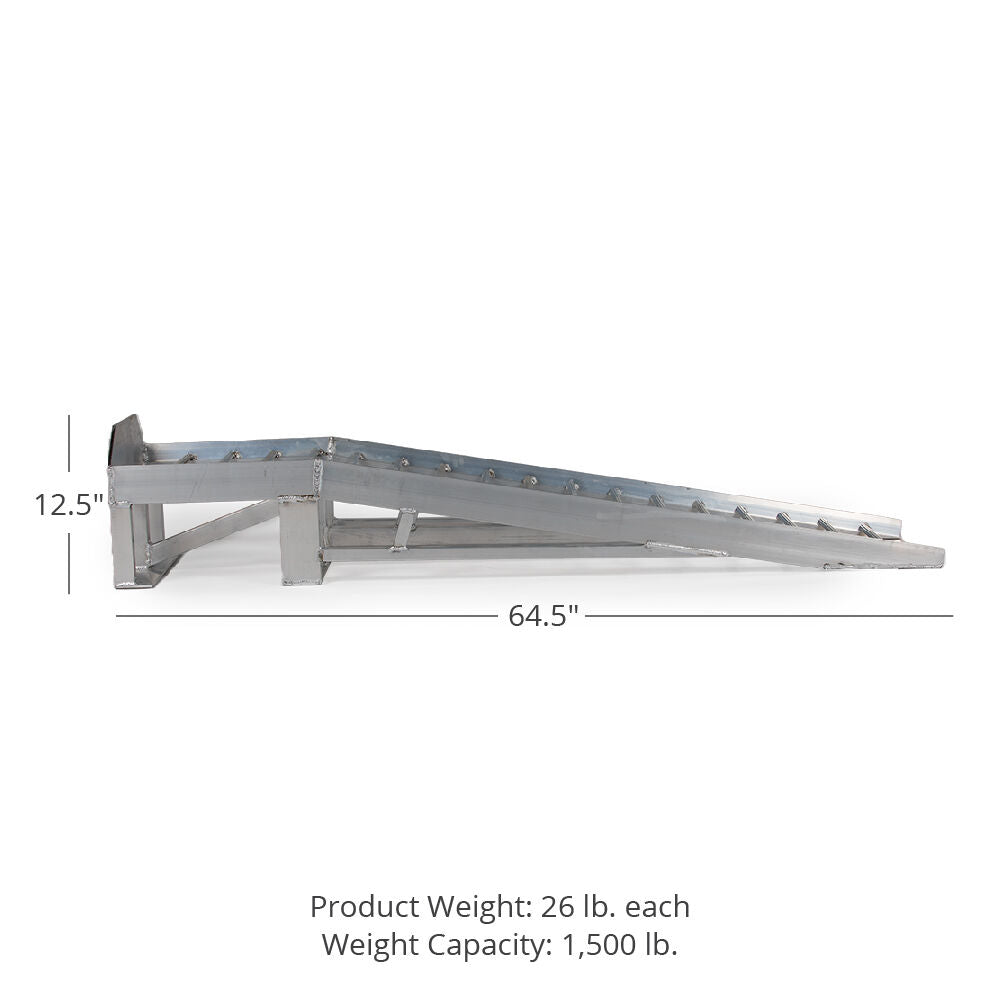 SCRATCH AND DENT - Pair of Low Profile Aluminum Car Ramps – 3,000 LB Capacity - FINAL SALE