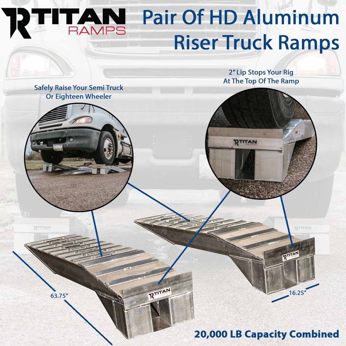 SCRATCH AND DENT - HD Aluminum Semi Truck Riser Ramps - FINAL SALE