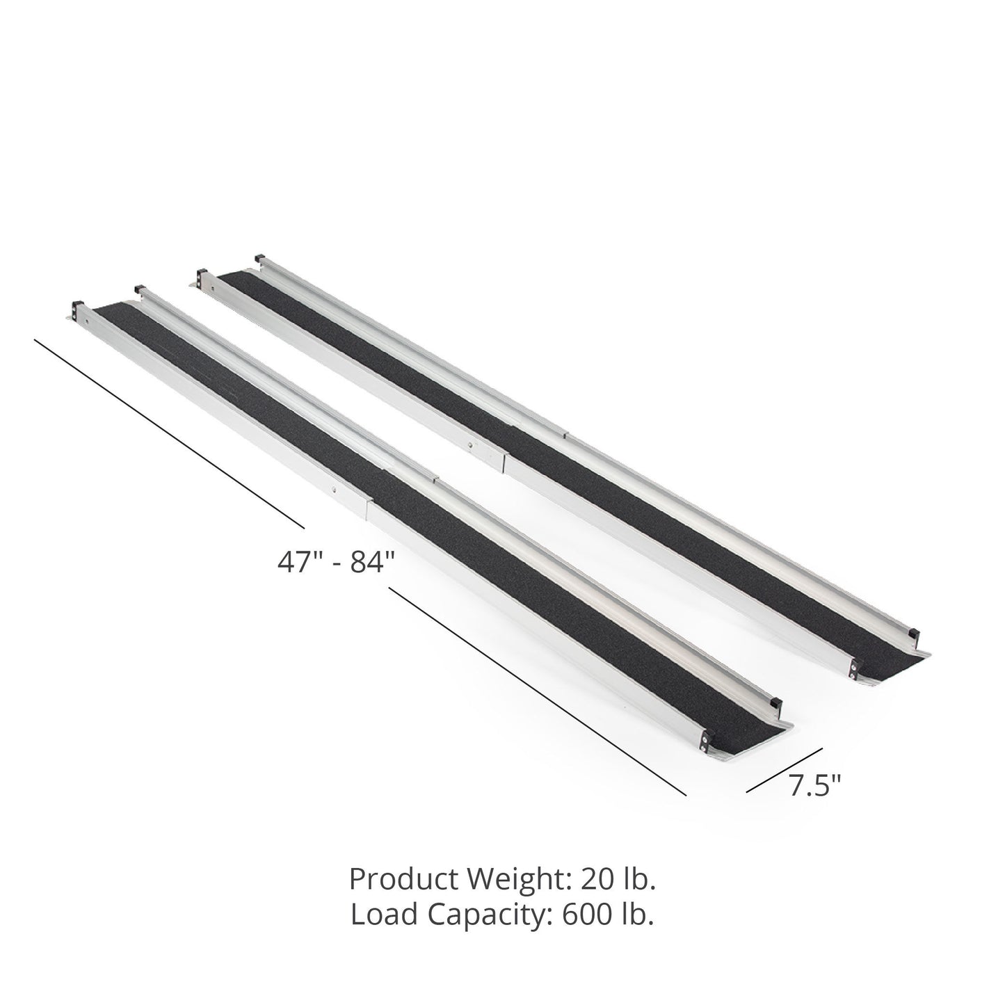 SCRATCH AND DENT - 4 FT – 7 FT Telescoping Aluminum Wheelchair Ramp - FINAL SALE - view 2