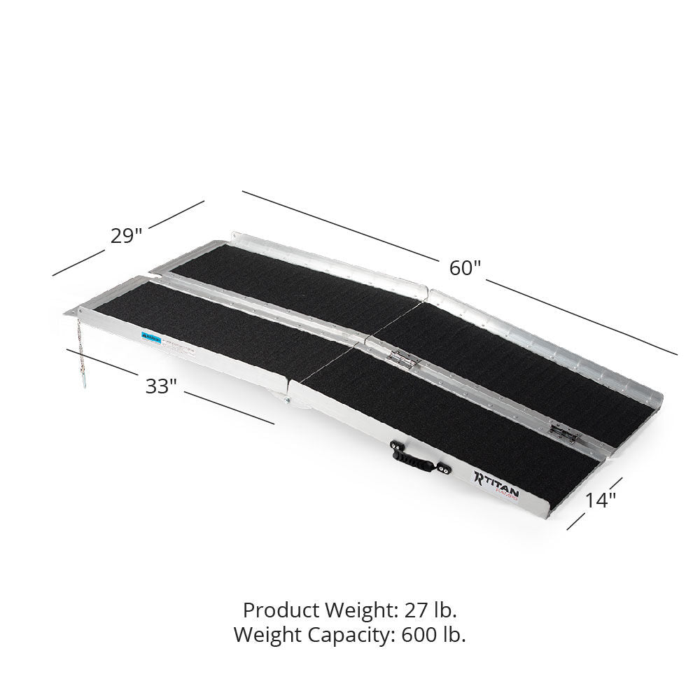 SCRATCH AND DENT - 5 FT Multifold Aluminum Wheelchair Ramp - FINAL SALE